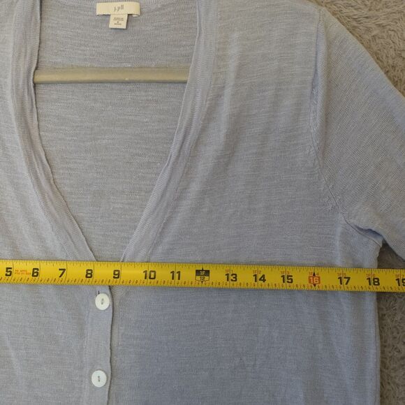 J Jill Linen Blend Button Front Top S Petite Lavender Lightweight Casual - Picture 8 of 8